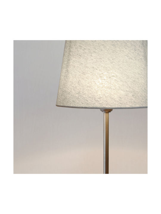 Veis Metal Table Lamp for Socket E14 with Gray Shade and Silver Base