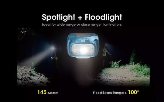 NiteCore Rechargeable Headlamp LED IP66 with Maximum Brightness 550lm NU31 Gray