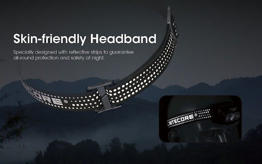 NiteCore Rechargeable Headlamp LED IP66 with Maximum Brightness 550lm NU31 Gray