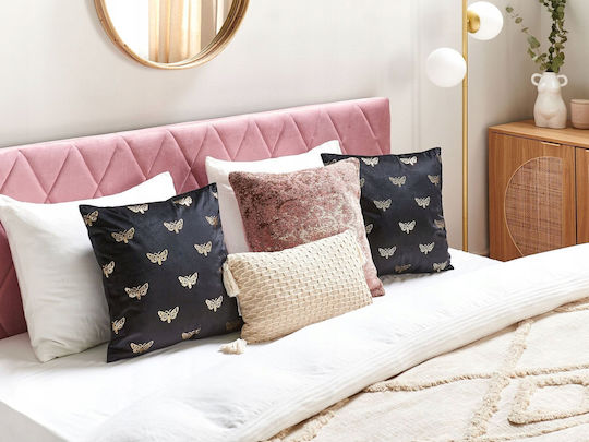 Beliani Decorative Pillow Black 2 Pieces 45x45cm