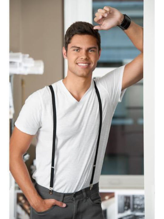 Men's Classic Clip Suspenders Pants S7410-1 Black