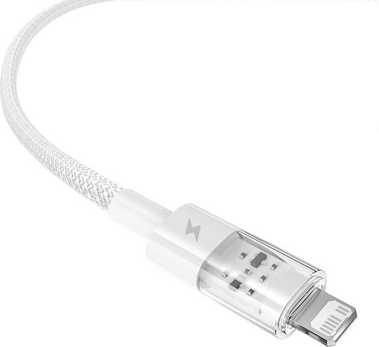 Baseus Gem Regular USB-A la Cablu Lightning 20W Alb 1m (P10373003211-00)