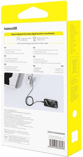 Baseus Dura USB 2.0 Kabel USB-C männlich - USB-C 100W PD Schwarz 1m P10377803U01-00