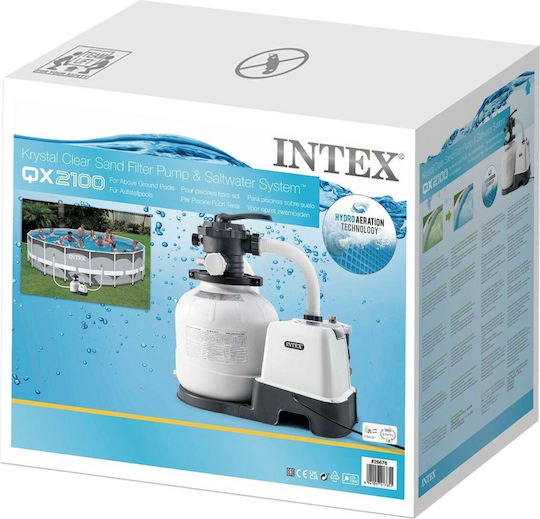 Intex Krystal Αντλία Πισίνας Φίλτρου Μονοφασική με Ιπποδύναμη 0.3hp και Μέγιστη Παροχή Νερού 6000 lt/h