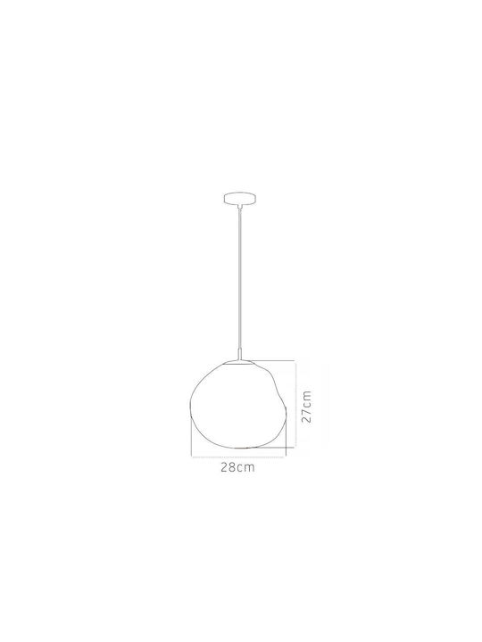 Lustră din sticlă aurie App331-1cp pentru tavan