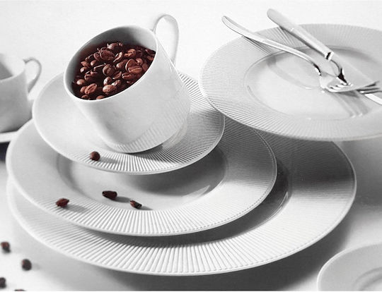 Marva White Porcelain Dinnerware Set 37pcs
