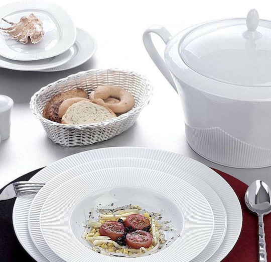 Marva White Porcelain Dinnerware Set 37pcs