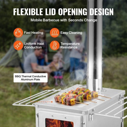 Vevor Wood Stove for Camping 35.3x43.7x27.6cm