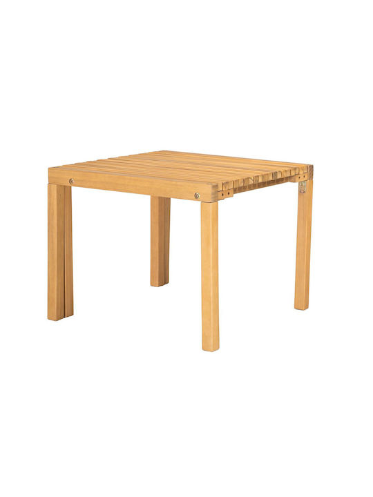 Hilfsmittel Gartentisch für Kleine Außenräume aus Akazie Ausziehbar Natürlich 50(+30)×50×40cm E2340