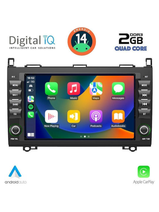 Digital IQ Car Audio System for Mercedes-Benz Sprinter / Vito / Viano 2004-2020 (Bluetooth/USB/AUX/WiFi/GPS/Apple-Carplay/Android-Auto) with Touch Screen 8"