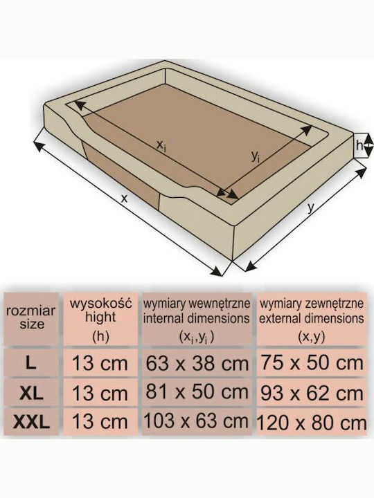 Hobbydog Mattress Dog Rectangle Beige 93x62cm