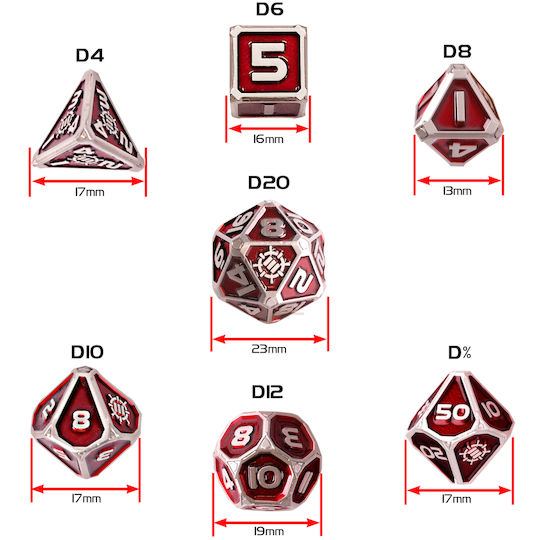 Enhance Dungeons & Dragons Dice 7pcs ENTTDM7520RDEW