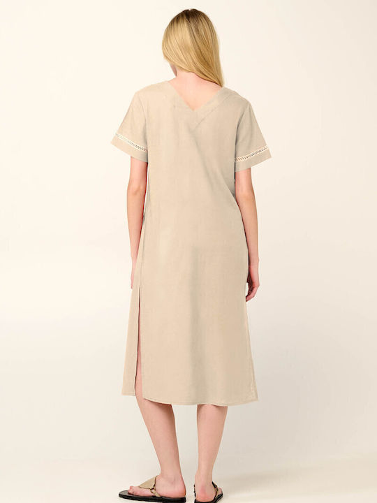 Sommer Midi Wickel Damenkleid Rot Chili