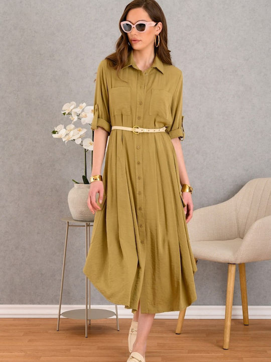 Midi Hemdkleid Olive