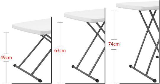 Escape Aluminium Campingmöbel Klapptisch in Campingmöbel 77,5x50x71,5cm Weiß