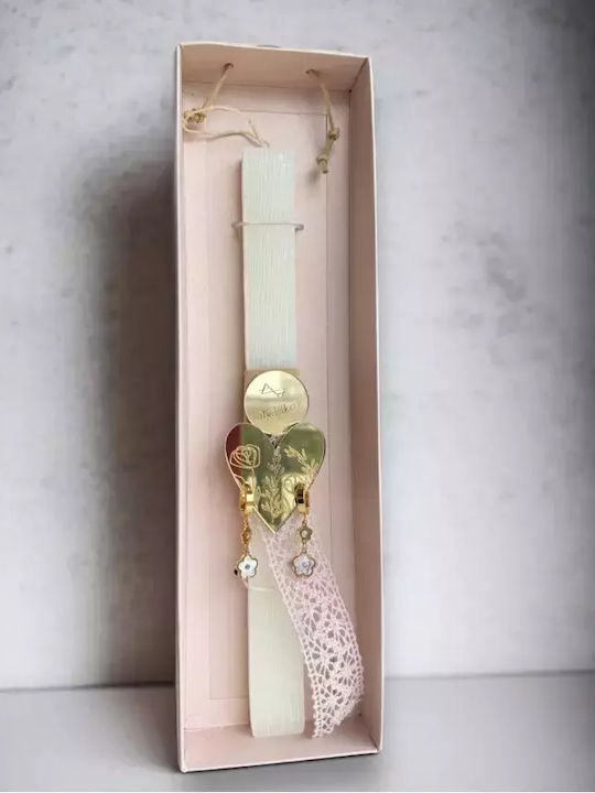 Easter Candle Round with Box Pink
