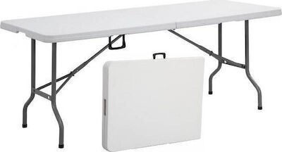 Epiplo-Fos Metal Camping Table Folding in Case 152x74.5x72cm White