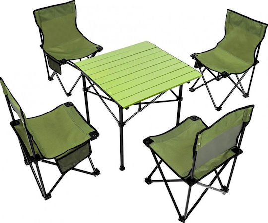 Royokamp Aluminum Table Set for Camping Foldable Green