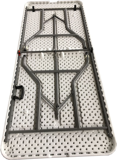 Epiplo-Fos Table Metal for Camping Foldable 180x75x74cm White