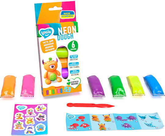 Okto Πλαστελίνες σε Κουτί Neon για 3+ Ετών, 6τμχ