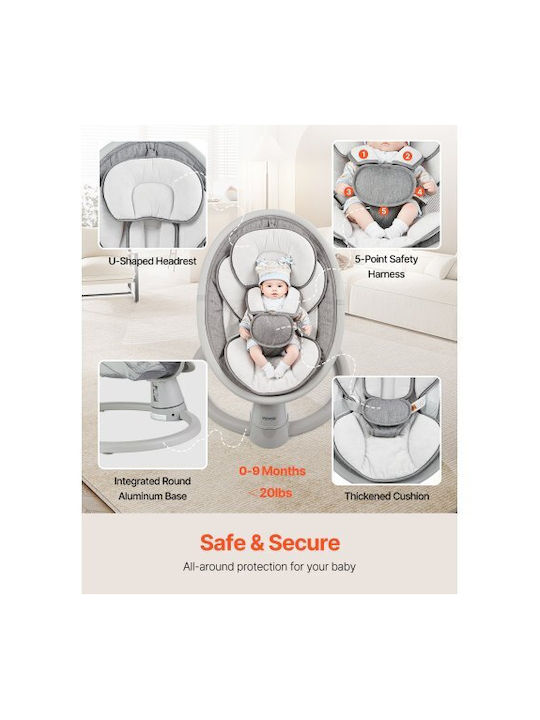 Vevor Elektrisch Baby Relax mit Musik Gray für Kind bis 9kg