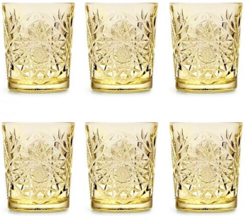 ONIS Set Pahare Pentru Apă Whiskey Cocktail Din Sticlă Galbene 350ml 6 Bucăți