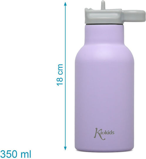 Kiokids Παιδικό Παγούρι Θερμός Ανοξείδωτο Λιλά 350ml