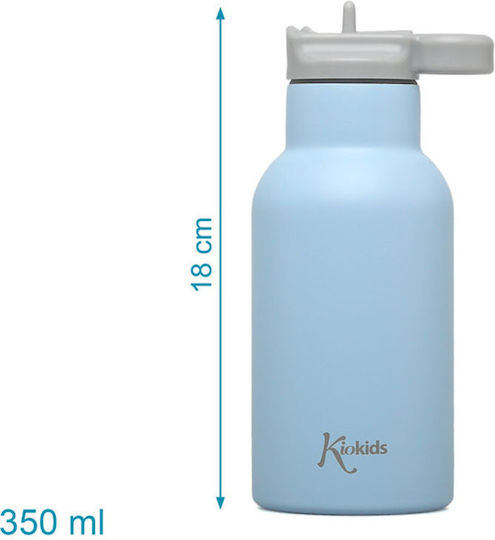 Kiokids Kinderflasche Thermos Rostfreier Stahl Hellblau 350ml