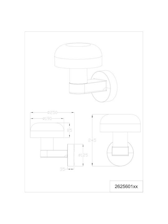 Trio Lighting Fraser Επιτοίχιο Εξωτερικό Φωτιστικό