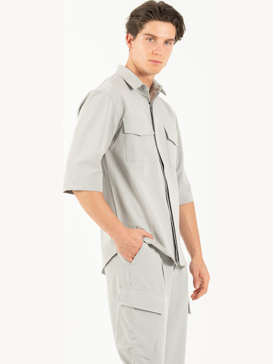 Langärmeliges Overshirt Grau