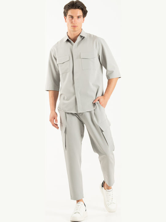 Langärmeliges Overshirt Grau