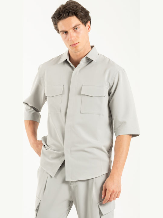 Langärmeliges Overshirt Grau