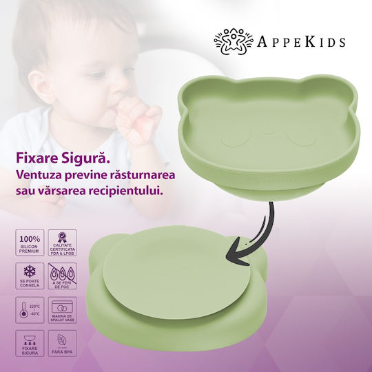 AppeKids Baby Food Plate made of Silicone Green