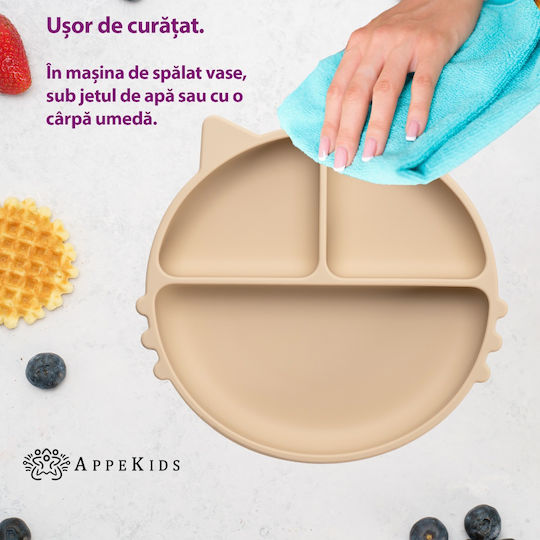 AppeKids Baby Food Plate made of Silicone Beige