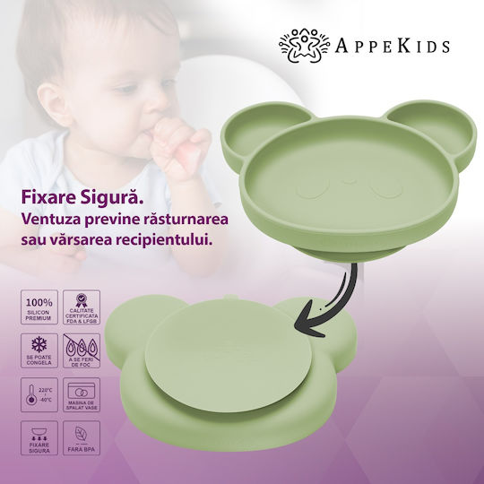 AppeKids Kinderteller aus Silikon Grün