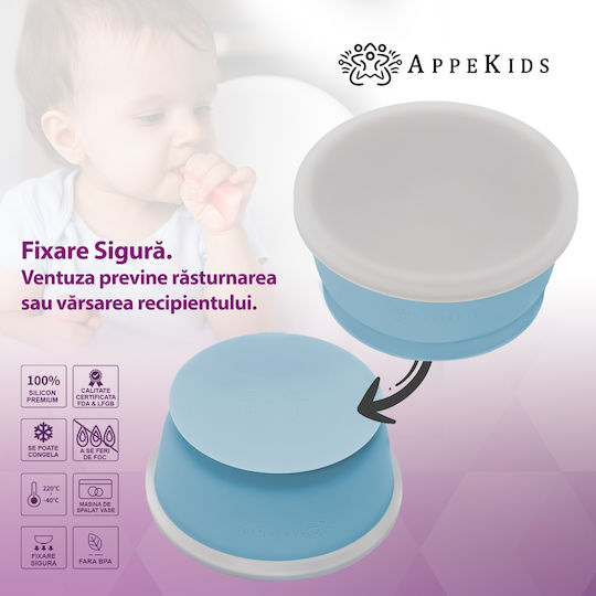AppeKids Παιδικό Μπωλ Φαγητού από Σιλικόνη Τιρκουάζ