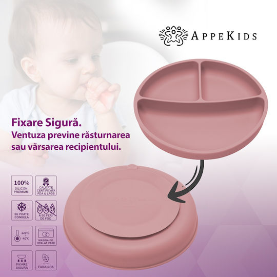 AppeKids Kinderteller aus Silikon Rosa