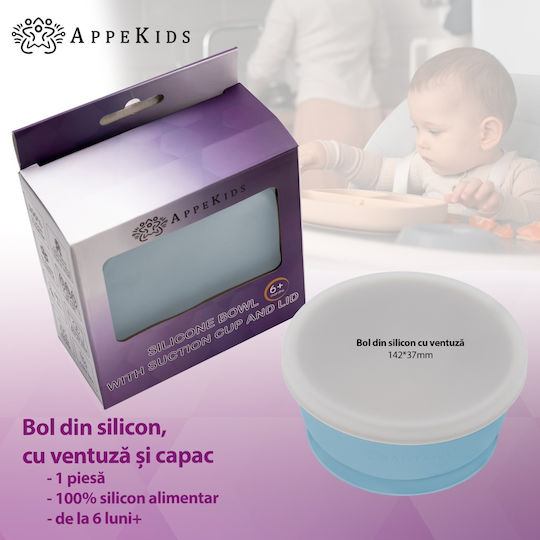 AppeKids Παιδικό Μπωλ Φαγητού από Σιλικόνη Τιρκουάζ