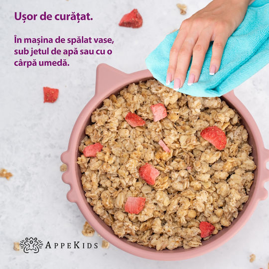 AppeKids Kinderessschale aus Silikon Rosa