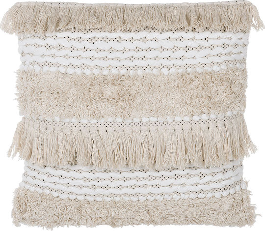 Beliani Beige 45x45cm Throw Pillow