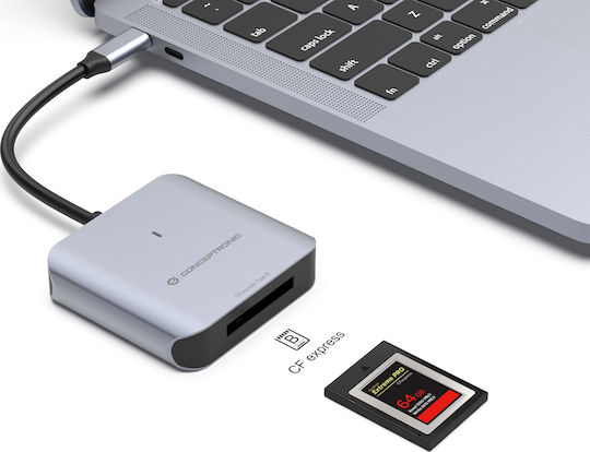 Conceptronic Card Reader USB 3.2 για SD Γκρι