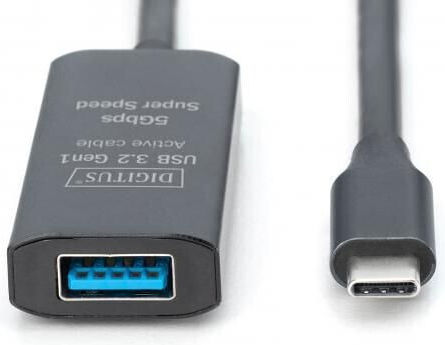 Digitus USB 3.2 Cable USB-C male - USB-A female Black 5m (DA-73110)