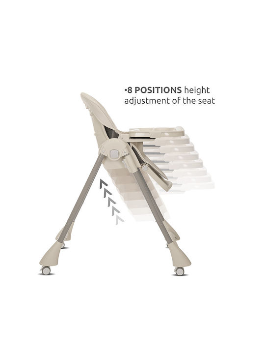 Lorelli Tummy Time Foldable Highchair with Adjustable Height Beige