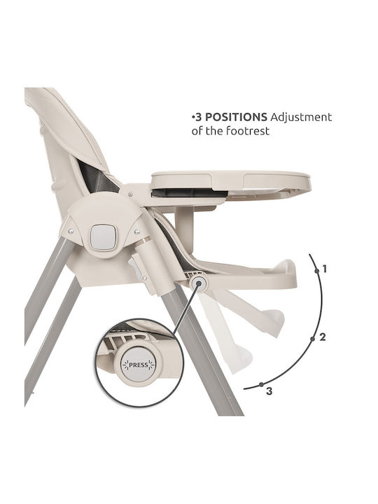 Lorelli Tummy Time Foldable Highchair with Adjustable Height Beige