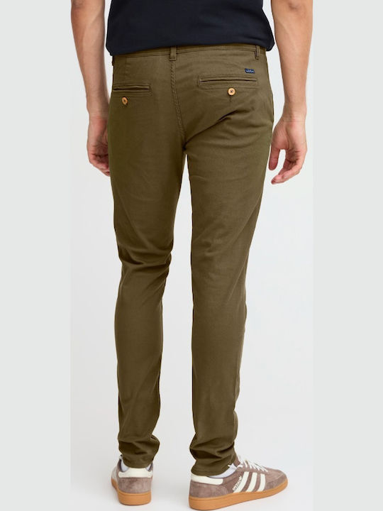 Men's Chino Elastic Slim Fit Trousers Khaki