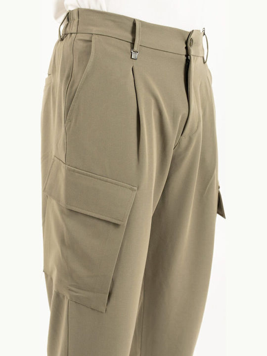 Hose in Geradem Schnitt Olive Khaki