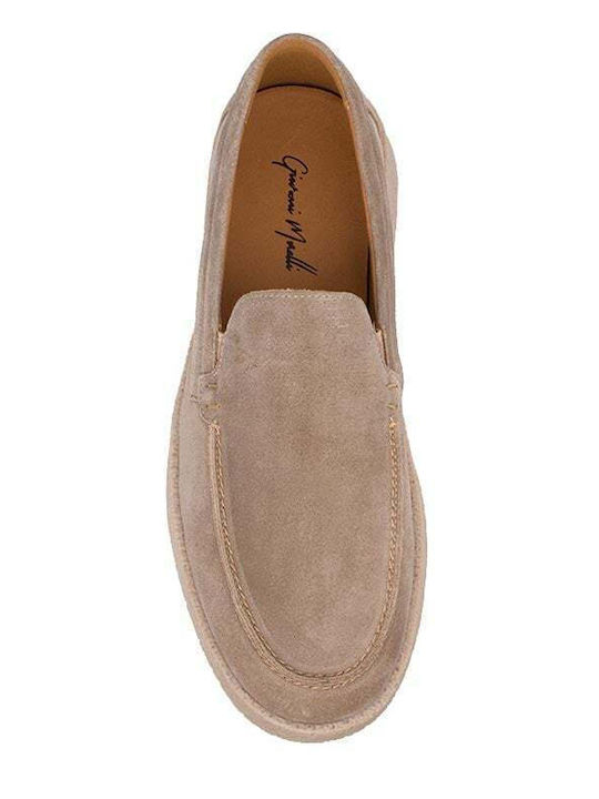 Men's Leather Moccasins Beige