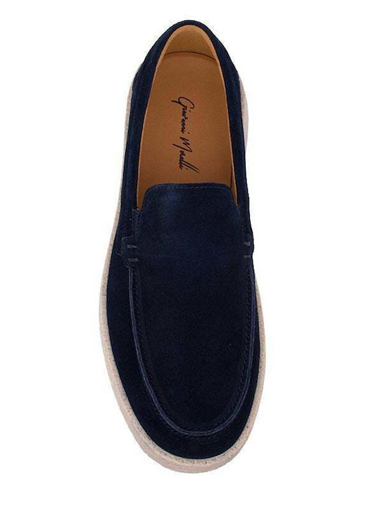 Men's Leather Moccasins Blue