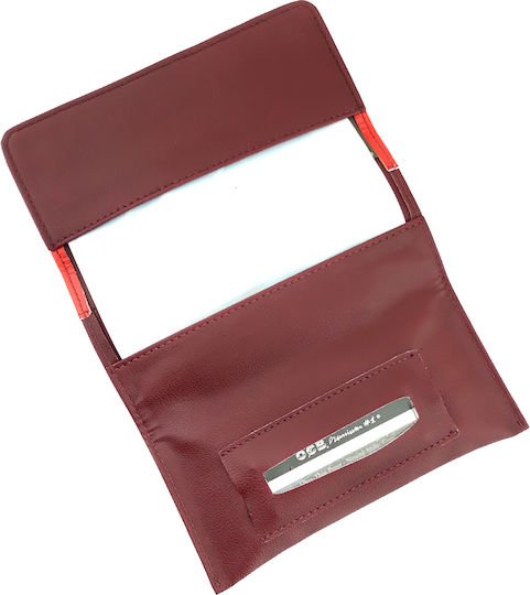 Pera Lederne Tabaktasche in mit magnetischem Verschluss DOG BORDO