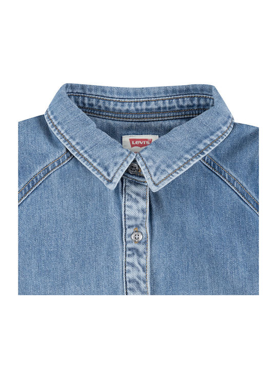 Rochie Fete Mâneca Scurtă Denim Set Cu Accesorii Denim
